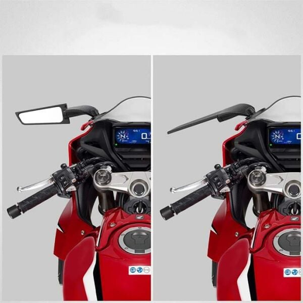 Sinyalli Racing Motosiklet Katlanır H2 Rüzgar Kanat Yarasa Kanadı Aynası