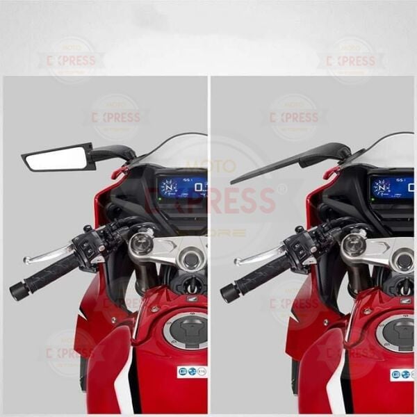 Sinyalli Racing Motosiklet Katlanır H2 Rüzgar Kanat Yarasa Kanadı Aynası