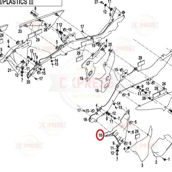 CFMoto 250NK 2023-2025 Euro5 Sol Radyatör Yanı Grenajı İç Panzolotu A