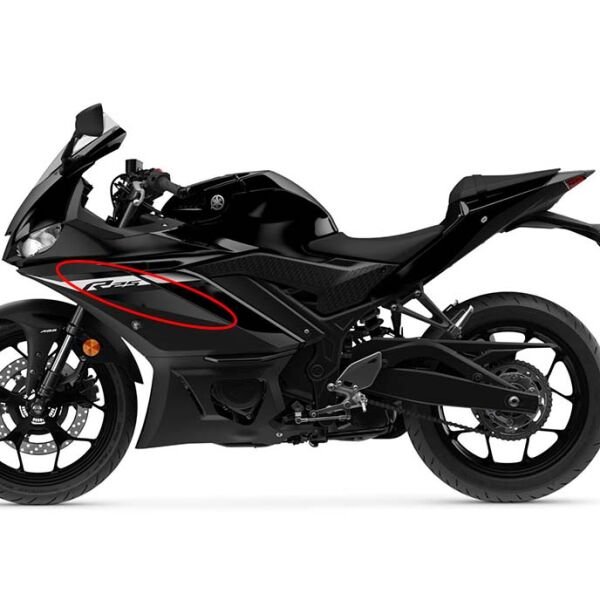 Yamaha YZF R25 2024 Mat Siyah Sol Sinyal Grenajı Etiketi Sticker