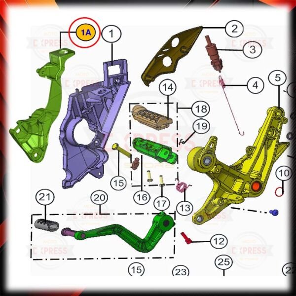 Tvs Apache RTR200 Sağ Ön Braket İç Panzolotu A