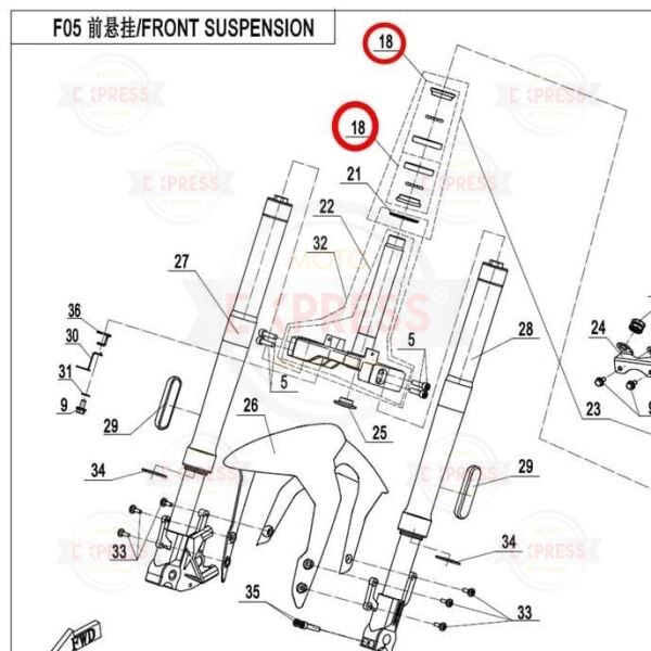 CFMoto 250NK 250SR 2018-2025 Alt Gidon Furş Rulman Yatak Takımı A