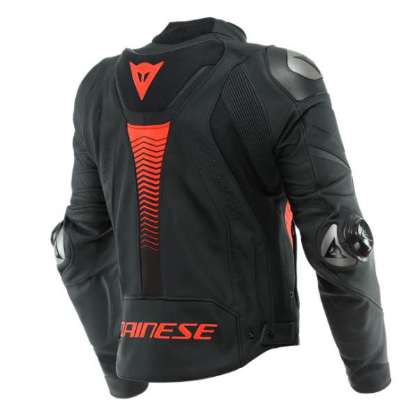 Dainese Super Speed 4 Black Matt Fluo Red Deri Ceket