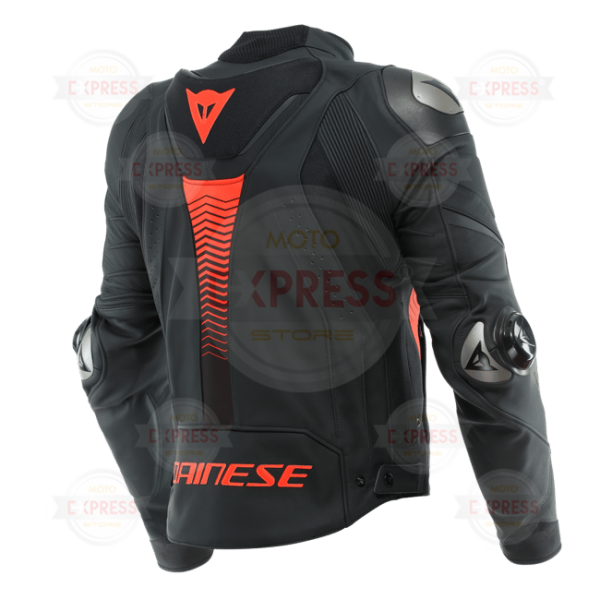 Dainese Super Speed 4 Black Matt Fluo Red Deri Ceket