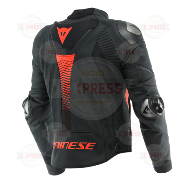 Dainese Super Speed 4 Black Matt Fluo Red Deri Ceket 52