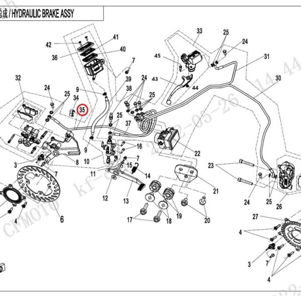 CFMoto 250SR 2020-2025 Arka Fren Kaliperi Hidrolik Hortumu Borusu 35 A