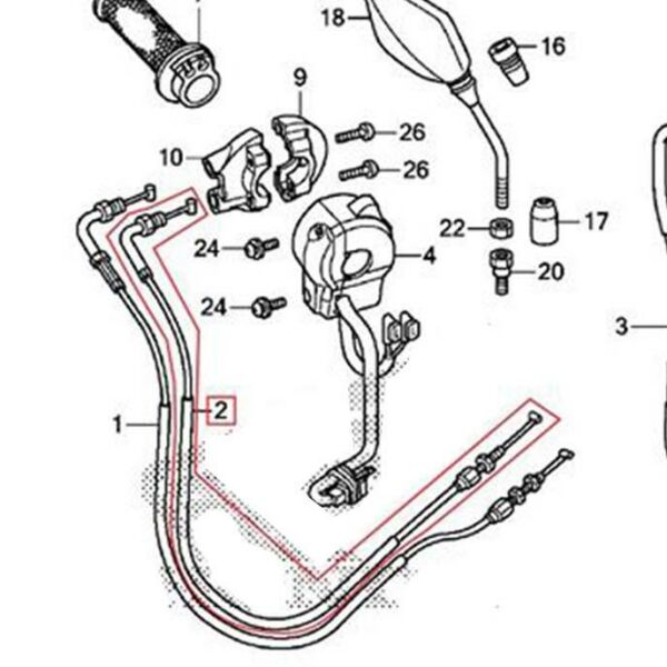 Honda CRF250L 2012-2023 B Nolu Gaz Halatı Teli A