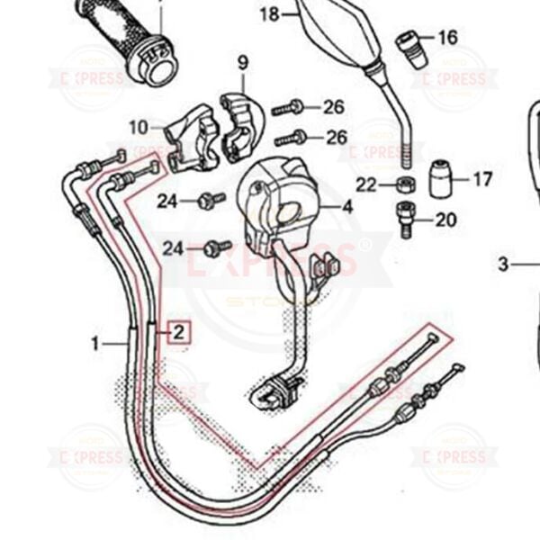 Honda CRF250L 2012-2026 B Nolu Gaz Halatı Teli A