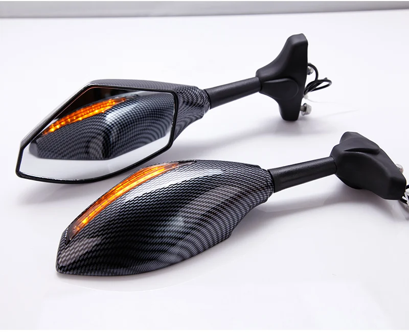 Kayar Led Sinyalli Karbon Racing Motosiklet Aynası Takımı