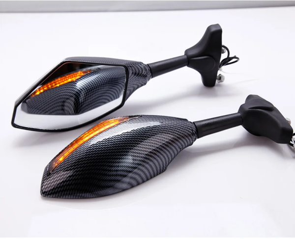 Kayar Led Sinyalli Karbon Racing Motosiklet Aynası Takımı