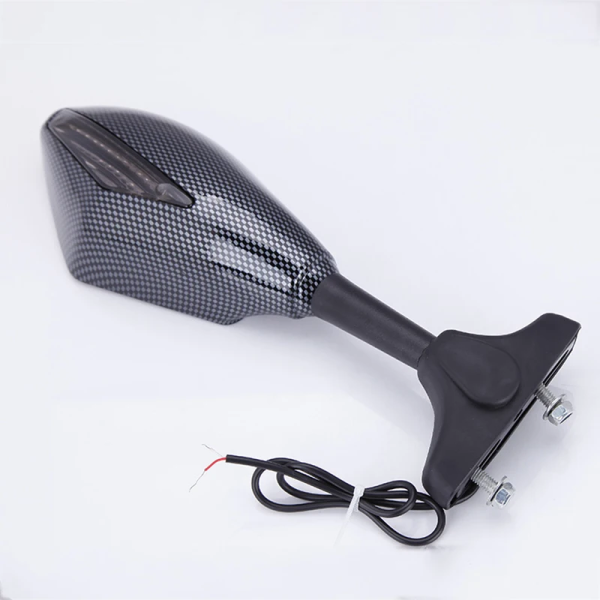 Kayar Led Sinyalli Karbon Racing Motosiklet Aynası Takımı