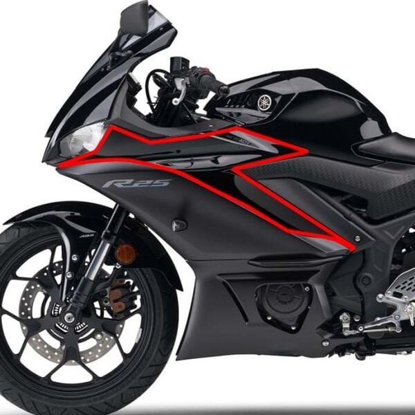 Yamaha YZF R25 2019-2024 Sol Ön Üst Grenaj İç Paneli Parlak Siyah A