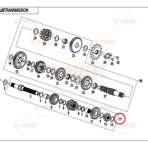 CFMoto 250NK 250SR 250CLX 2018-2025 Şanzıman Merkez Dişlisi A