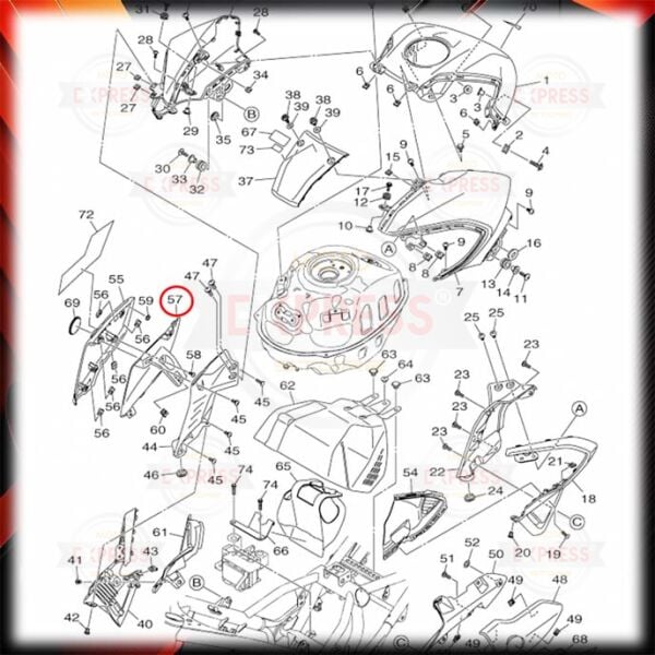 Yamaha MT25 2020-2026 Sağ Ramair İç Panzolotu