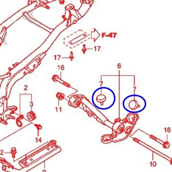 Honda Pcx125 2011-2013 1 Adet Motor Taşıma Askısı Takozu Lastiği Stoperi A