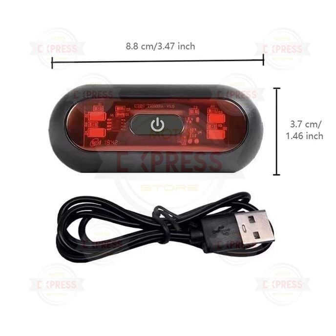 Motosiklet Bisiklet Kaskı Arkası Kırmızı Led Işık Aydınlatma Uyarı Lambası