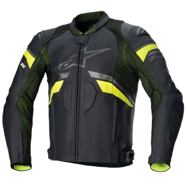 Alpinestars GP Plus R V3 Rideknit Deri Korumalı Motosiklet Montu Siyah / Sarı
