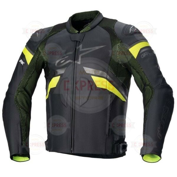 Alpinestars GP Plus R V3 Rideknit Deri Korumalı Motosiklet Montu Siyah / Sarı
