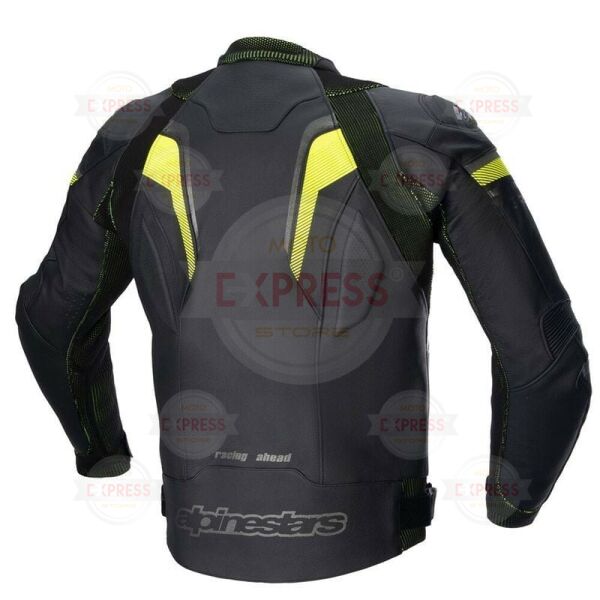 Alpinestars GP Plus R V3 Rideknit Deri Korumalı Motosiklet Montu Siyah / Sarı 50