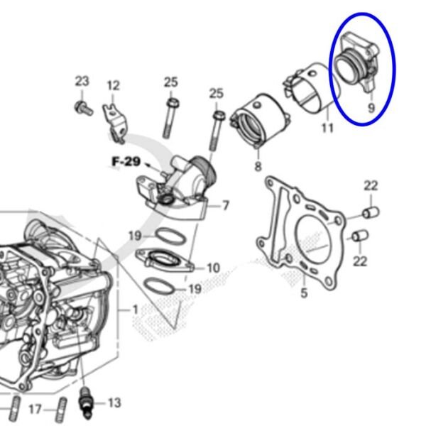 Honda Pcx125 2021-2025 Emme Manifoldu Arka Parçası A