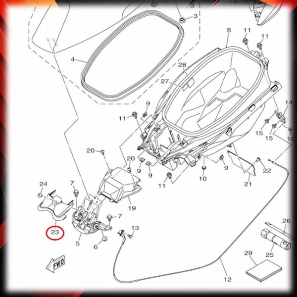 Yamaha Nmax125 Nmax155 2015-2019 Sele Önü Depo Arkası Ufak Grenaj Kapak A