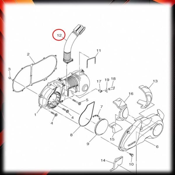 Yamaha Nmax125 Nmax155 2015-2020 Debriyaj Varyatör Hava Hortumu A