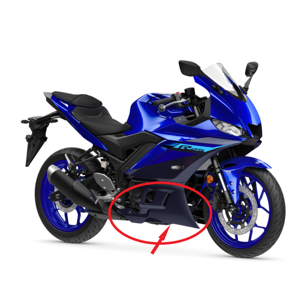 Yamaha Yzf R25 2022-2024 Sağ Alt Sakal Çene Grenajı Paneli Mat Gümüş Mavi P3 A