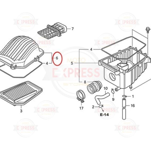 Honda CBR125R 2011-2017 Hava Filtresi Kutusu Kazanı Kapağı A