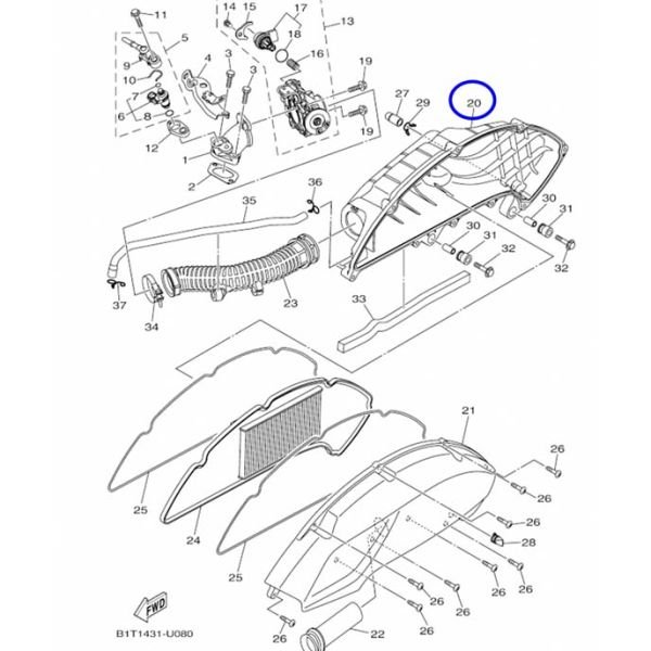 Yamaha Nmax125 Nmax155 2021-2025 Hava Filtresi Kutusu Kazanı A