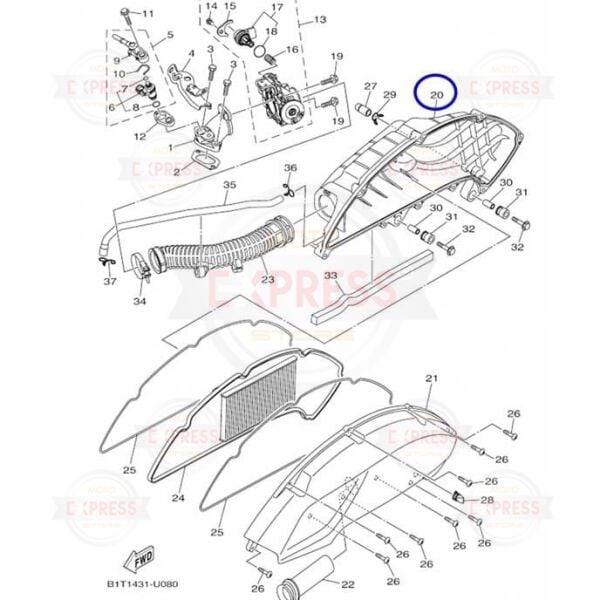 Yamaha Nmax125 Nmax155 2021-2025 Hava Filtresi Kutusu Kazanı A