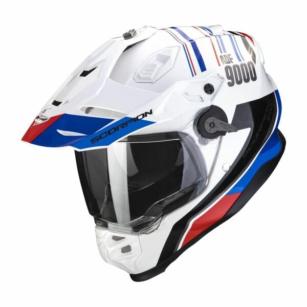 Scorpion ADF-9000 Air Desert Kapalı Motosiklet Kaskı Beyaz / Mavi / Kırmızı XL