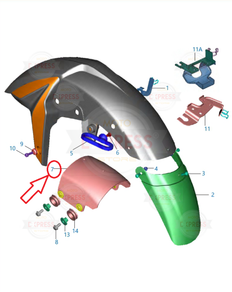 Bajaj Pulsar Ns200 2014-2024 Ön Çamurluk İç Bağlantı Sacı Demiri A