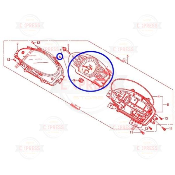 Honda Pcx125 2011-2013 Camsız İç Kısım Km Kilometre Saati Göstergesi Paneli A