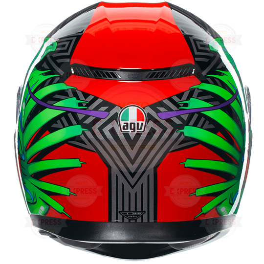 Agv K3 Kamaleon Black Red Green Kapalı Kask