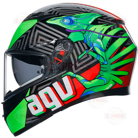 Agv K3 Kamaleon Black Red Green Kapalı Kask