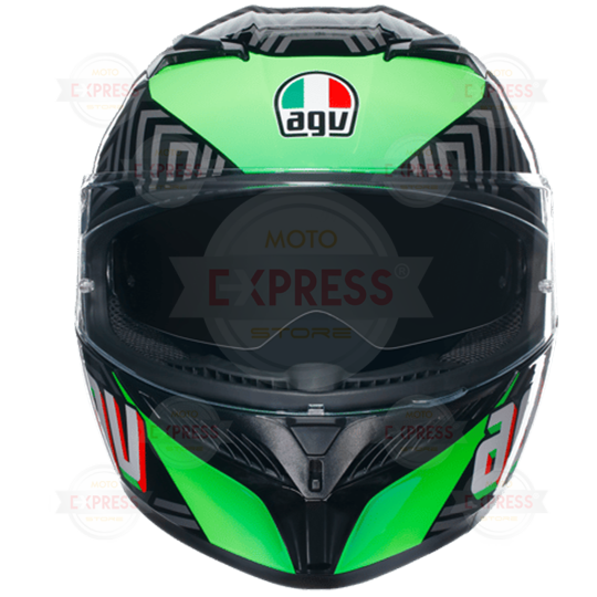 Agv K3 Kamaleon Black Red Green Kapalı Kask