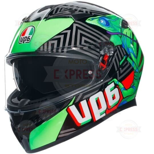 Agv K3 Kamaleon Black Red Green Kapalı Kask XL