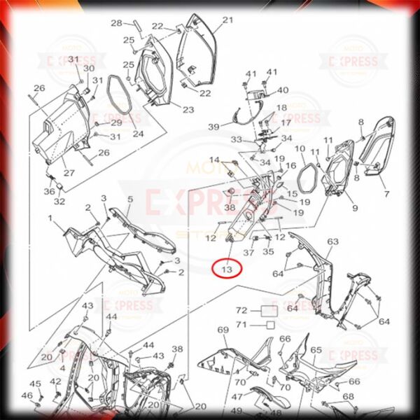 Yamaha Xmax250-300 2018-2026 Sol Torpido Gözü Kutusu