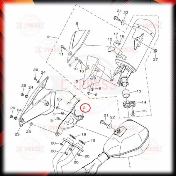 Yamaha Yzf R25 MT25 2014-2020 Egzoz Headers Muhafazası Bağlantı Braketi