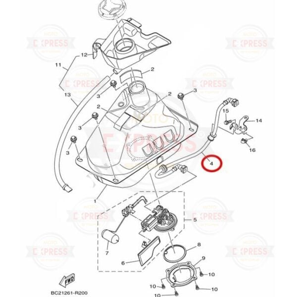 Yamaha Nmax125 Nmax155 2015-2019 Yakıt Benzin Hortumu Borusu A
