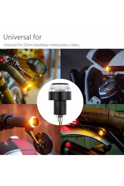 Moto Express Universal Motosiklet Ledli Işıklı Gidon Denge Topuzu