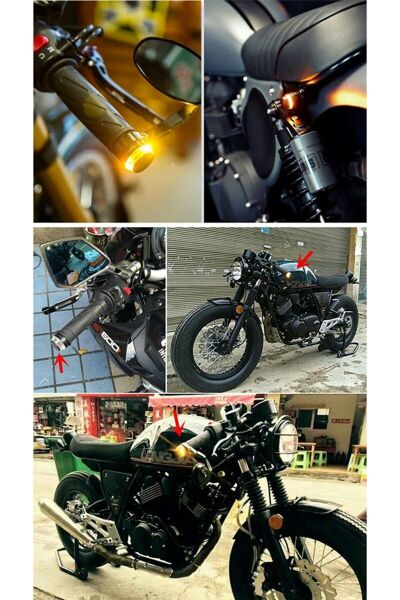 Moto Express Universal Motosiklet Ledli Işıklı Gidon Denge Topuzu