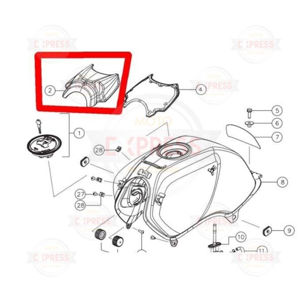 Tvs Apache RTR150 RTR180 2013-2016 Depo Önü Üstü Grenajı Dekoru Paneli Karbon A