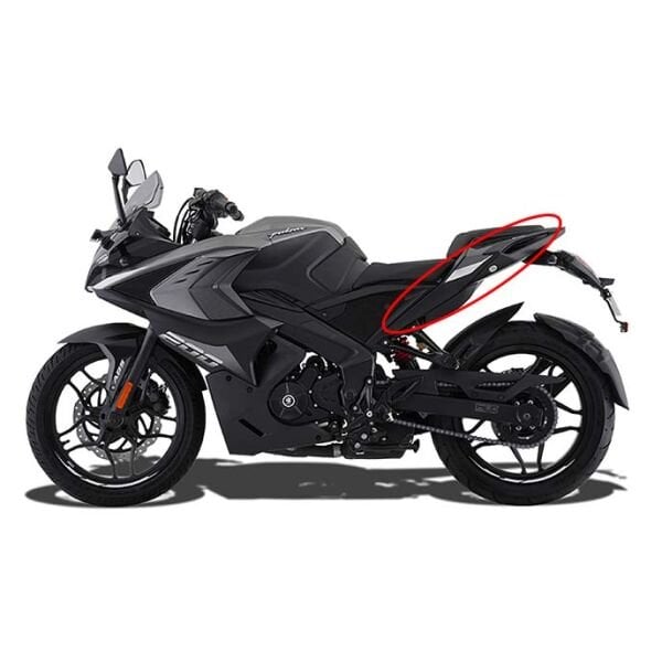 Bajaj Pulsar RS200 2021-2025 Sol Arka Sele Altı Kuyruk Grenajı Siyah-Gri A