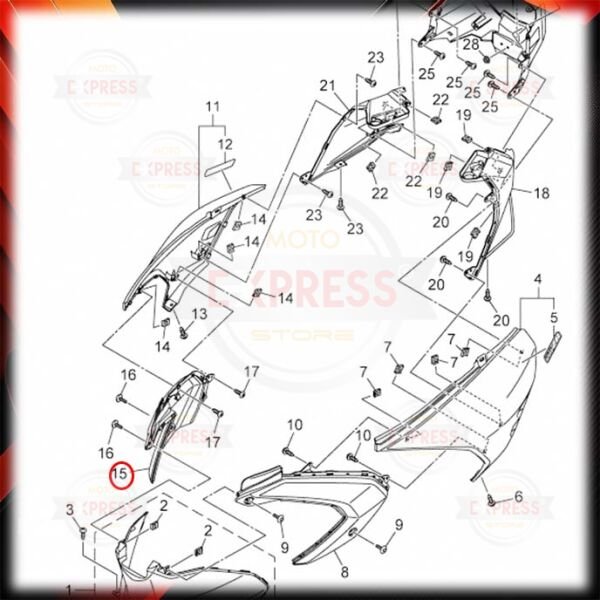 Yamaha RayZR125 Sağ Ön Sele Altı V Grenajı A