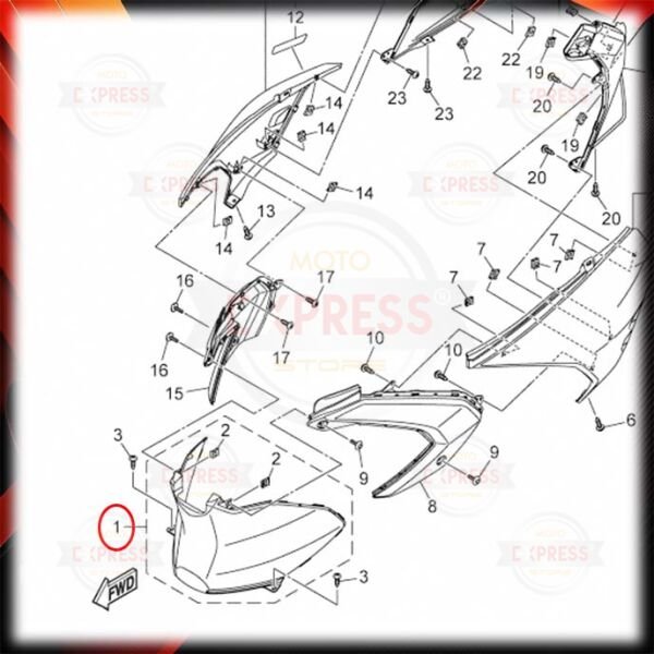 Yamaha RayZR125 Sele Önü Altı Birleştirici Grenajı A