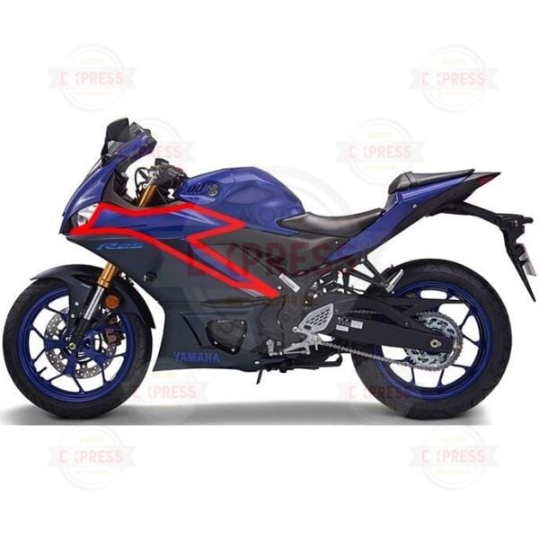 Yamaha YZF R25 2019-2024 Sol Ön Üst Grenaj İç Paneli Parlak Mavi A