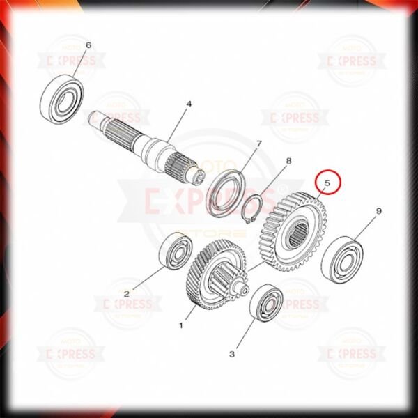 Yamaha RayZR125 Şanzıman Birincil Teker Mil Dişlisi 39T A