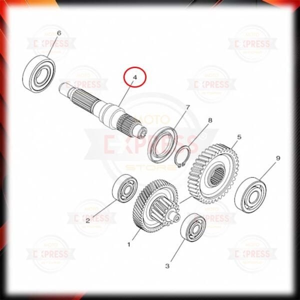 Yamaha RayZR125 Şanzıman Teker Mili A