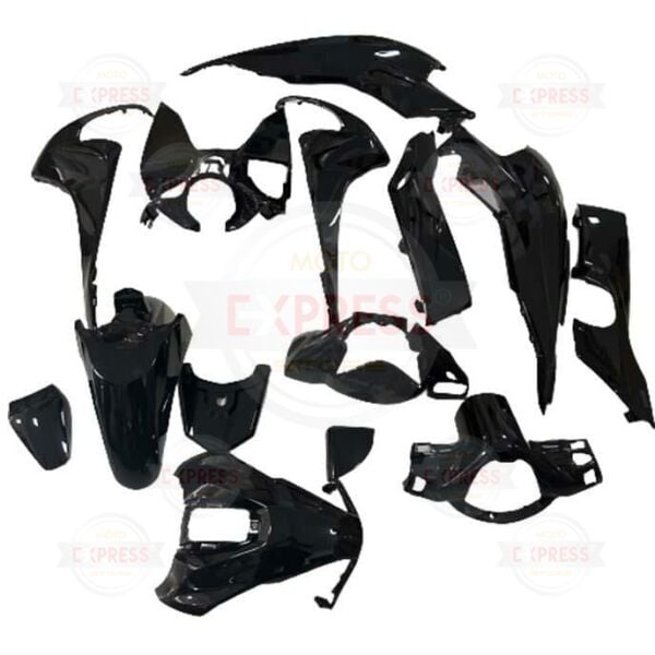 Honda Dio110 2021-2023 SİMSİZ Komple Grenaj Kaporta Seti Parlak Siyah Cs